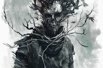 draw horror and dark fantasy illustrations