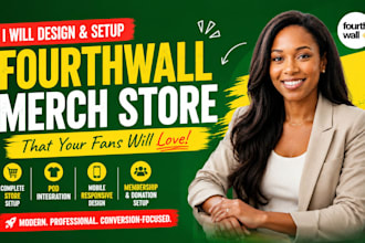 setup fourthwall store, pod merch store for creators, fourth wall website design