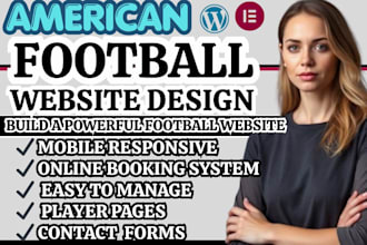 american football website football team website sports academy website