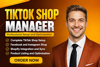 setup tiktok shop manager, tik tok dropshipping, facebook instagram shop expert