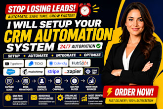 setup typeform tidio calendly hubspot salesforce mailchimp stripe zapier CRM bot