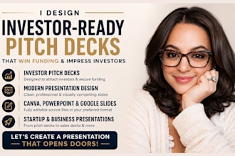 design investor pitch deck and startup fundraising presentation design