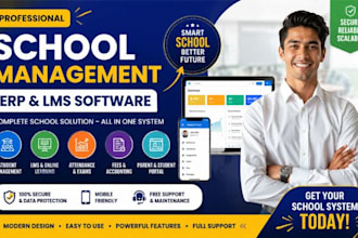 build professional school management software, erp and lms website
