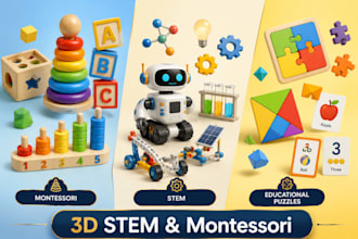 design kids 3d educational product model 3d montessori toys 3d stem learning kit