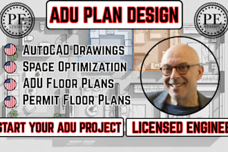 design adu plans for backyard units, garage conversion, or small houses