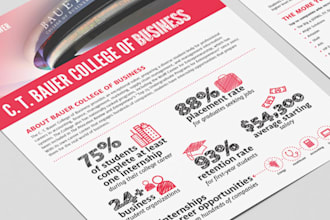 design executive one pager business summary, cooperate sales flyer