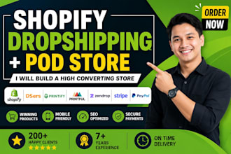 build shopify dropshipping pod store with printify and dsers