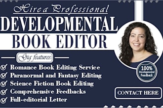 developmental edit fiction novel, romance, romantasy, paranormal, sci fi book