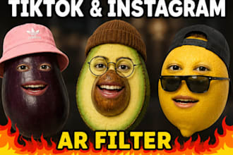 vtuber ar filter for tiktok instagram face tracking anime effects design