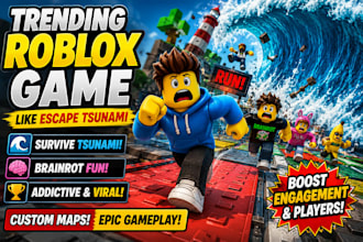 create trending roblox game like escape tsunami for brainrots, survival game