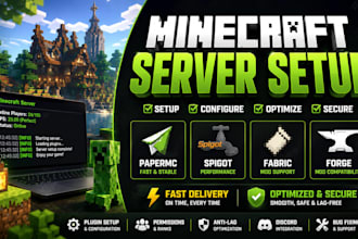 setup and configure your paper, spigot, fabric, or modded minecraft server