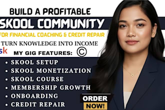build and monetize your skool community for financial coaching and credit repair