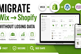 migrate wix to shopify store with product listing SEO and store redesign
