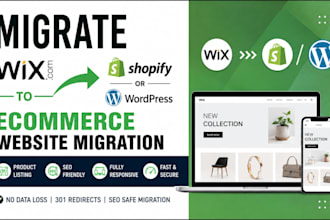 migrate wix to shopify wordpress ecommerce website migration product listing seo