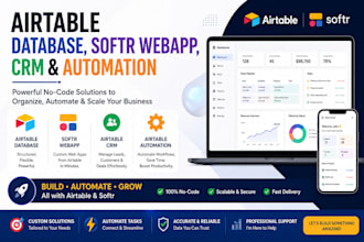 airtable database, softr webapp, airtable crm, airtable automation