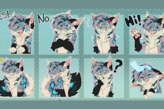 draw furry telegram sticker pack, discord stickers, furry nsfw stickers