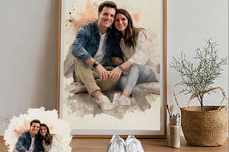 paint watercolor couple portrait