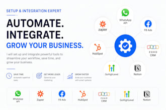 setup whatsapp API zapier integration fb ads hubspot zoho CRM gohighlevel notion