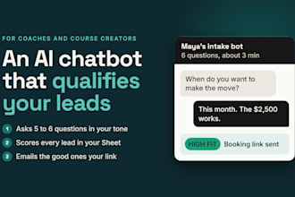 build an ai lead qualifier chatbot for coaches and course creators