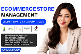 do ecommerce store manager etsy ebay amazon shopify tik tok shop dropshipping