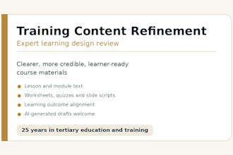 refine training content with expert learning design review