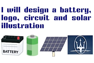 do battery design circuit design logo design solar illustration