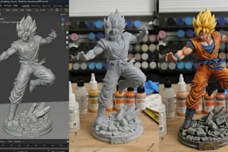 3d sculpt print and paint anime action figure miniature resin stl character dnd