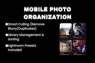 do professional mobile photo culling and library organization