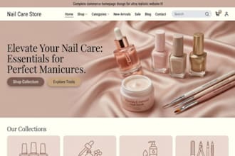 design beauty salon nail tech shopify store lash extension gel polish website