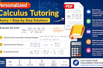 provide a personalized calculus tutoring PDF with theory and solutions