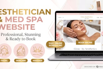 design squarespace esthetician website or med spa website with booking