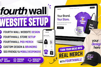 design your fourthwall website, set up your fourthwall store and pod merch
