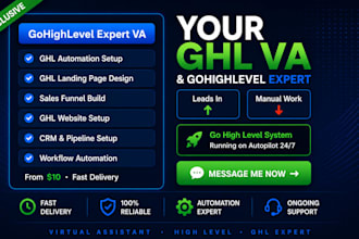 be your ghl va gohighlevel expert go high level automation