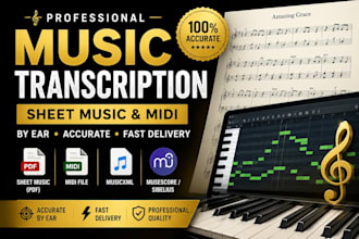 transcribe music into accurate sheet music and midi