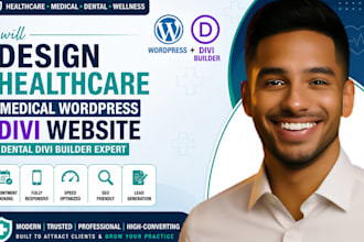 build divi wordpress website landing page for healthcare business medical clinic