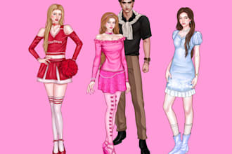 draw original characters for books, ebook, and wattpad