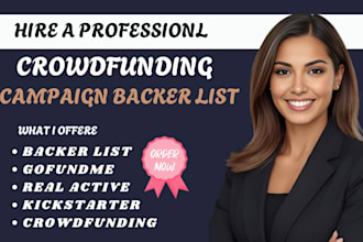 generate real active crowdfunding backers list for kickstarter and indiegogo