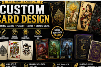 design custom tarot poker playing cards and board game art