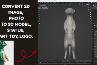 convert 2d image photo to 3d model stl for 3d printing and art toy, figurine