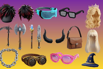 design roblox ugc hair accessories charms horns faces and horror concept hd pro