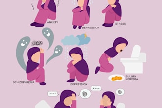 create vector flat illustration in faceless style