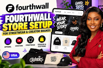 setup fourthwall store for streetwear, creator brands fourth wall website design