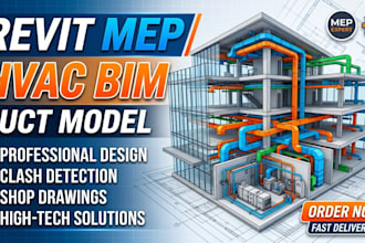 create hvac design, revit mep model and detailed duct layout
