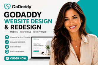 design godaddy website, godaddy website redesign, godaddy SEO, godaddy builder