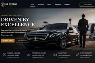 design wix chauffeur website ride hailing airport transfer trucking website