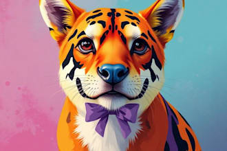 make animal illustration into pop art
