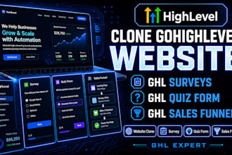 clone gohighlevel website, create ghl surveys, ghl quiz form, ghl sales funnel
