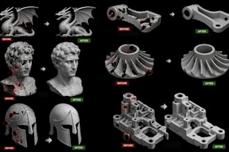 repair stl file, edit obj file, custom 3d model file modification, fix mesh