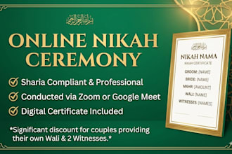 give you an affordable nikah service with a certificate