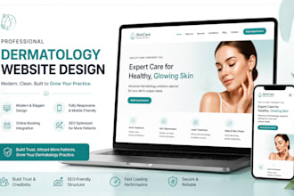 design a professional dermatology website for clinics and dermatologists